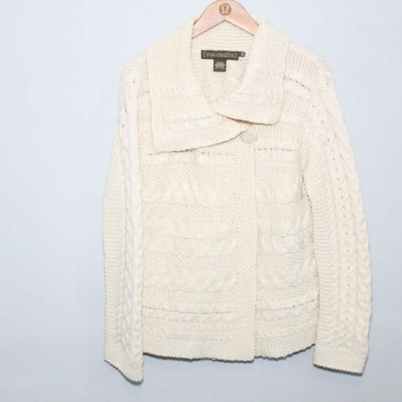 Inis Crafts Cardigan Sweater Cable Knit H11206 - Picture 2 of 7